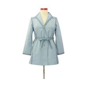 70s Bonders Contrast Trim Blue Water Repellant Jacket Size L Womens Rain Jackets